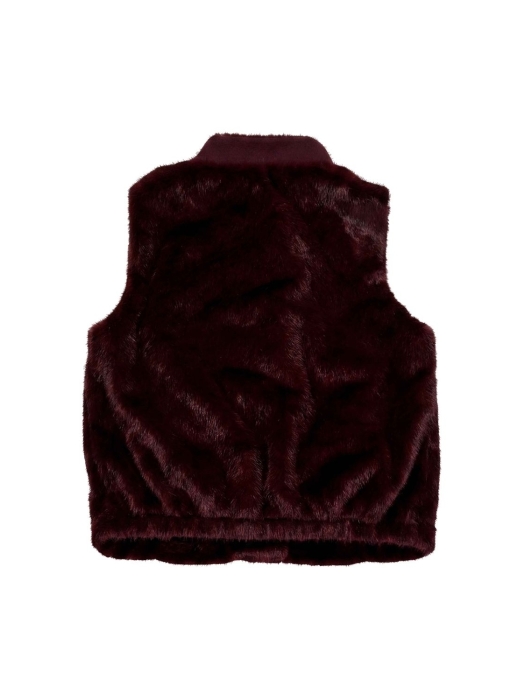 Sarto Fashion Gilet fake fur t288 wine red