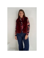Sarto Fashion Gilet fake fur t288 wine red