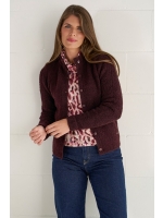 Sarto Fashion Cardigan turtle collar t975 aubergine