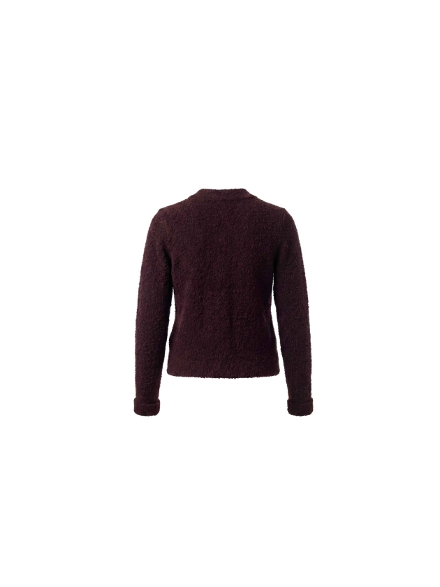 Sarto Fashion Cardigan turtle collar t975 aubergine