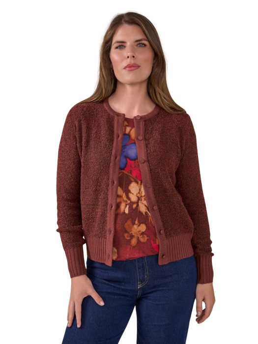 Sarto Fashion Cardigan bouclé t455 fudge brown