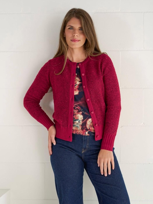 Sarto Fashion Cardigan bouclé t270 berry juice