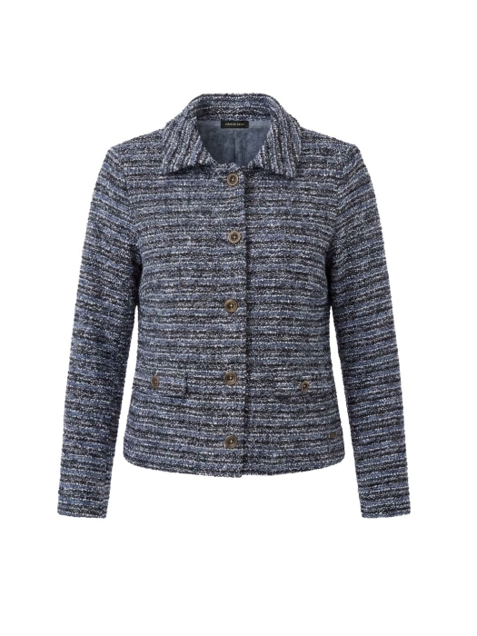 Sarto Fashion Jacket polocollar t1510 blue-toned chanel jacquard
