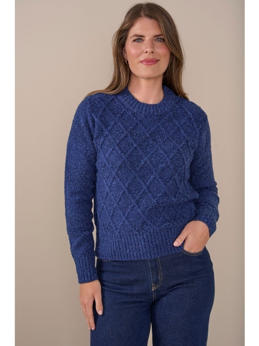 Sarto Fashion Pullover o-neck cable t780 twilight blue