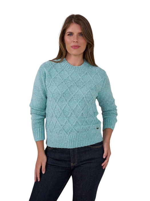Sarto Fashion Pullover o-neck cable t630 opal green