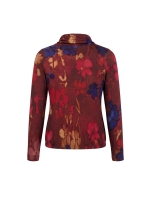 Sarto Fashion Blouson rollcollar print t1030 wine red waterpainted flowers