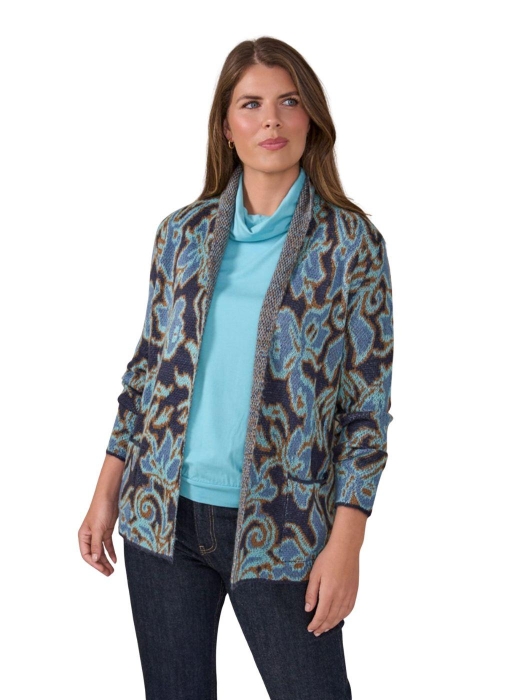 Sarto Fashion Cardigan shawlcollar jacquard t1731 opal gr-night sky+ ornament
