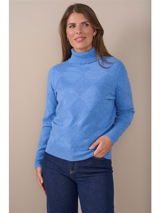 Sarto Fashion Pullover rollcollar t733 ice blue