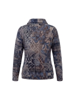Sarto Fashion Pullover split rollcollar t1821 portobello-ice blue+ mix prin