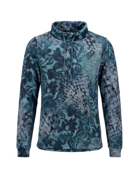 Sarto Fashion Pullover stand-up with cord t1820 opal green+ blurred mix print