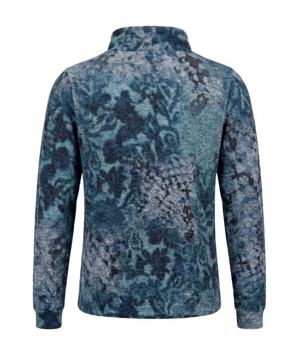 Sarto Fashion Pullover stand-up with cord t1820 opal green+ blurred mix print