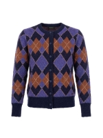 Sarto Fashion Cardigan boucle argyle t1500 navy-iris-caramel+ argyle