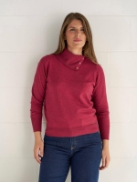Sarto Fashion Pullover split col t270 berry juice