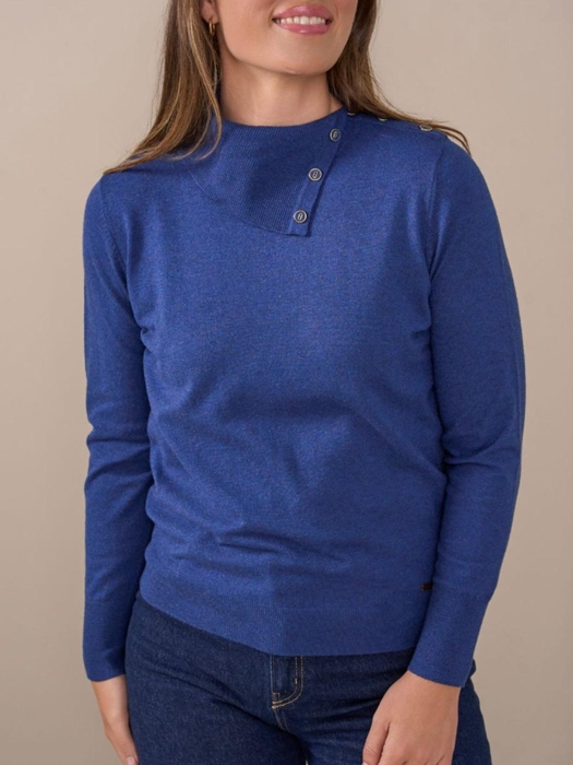 Sarto Fashion Pullover split col t780 twilight blue