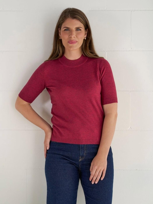 Sarto Fashion Turtleneck short sleeves t270 berry juice