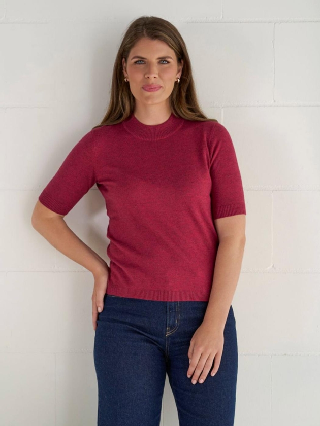 Sarto Fashion Turtleneck short sleeves t270 berry juice