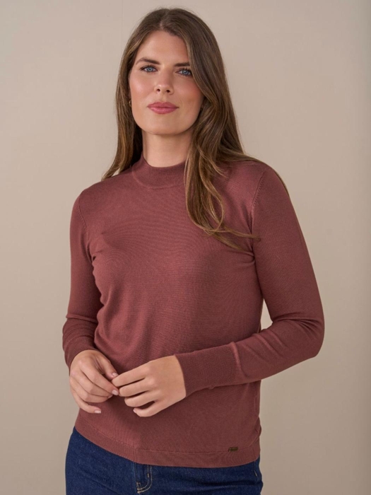 Sarto Fashion Pullover turtle t455 fudge brown