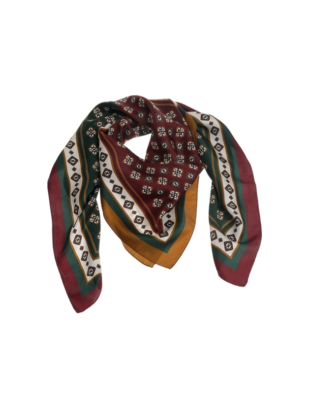 Xandres CARRE_CRAVATEPRINT 1070 deep mulberry