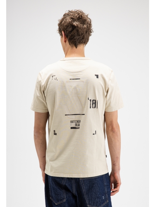 Butcher of Blue Army Brush Tee 618 beige grey