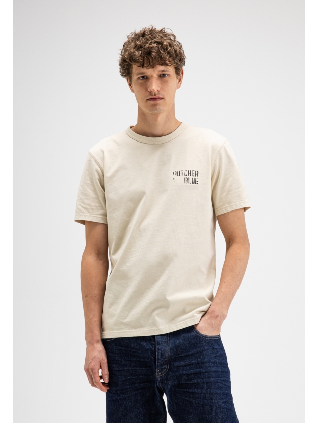 Butcher of Blue Army Brush Tee 618 beige grey