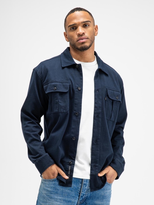 Butcher of Blue Phil Peached Jersey Overshirt 890 alaska blue