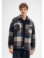 Butcher of Blue Vance Wool Check Overshirt 420 chestnut brown