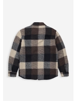 Butcher of Blue Vance Wool Check Overshirt 420 chestnut brown