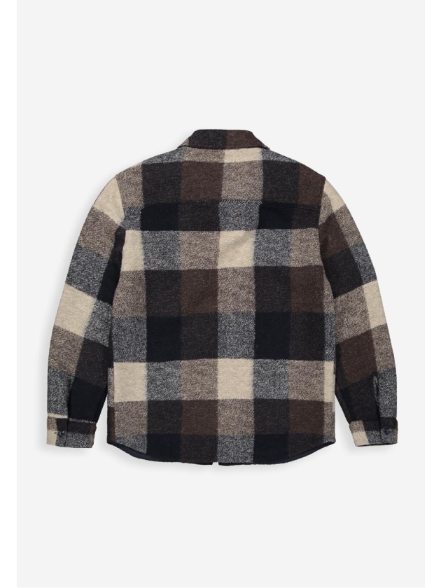 Butcher of Blue Vance Wool Check Overshirt 420 chestnut brown