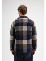 Butcher of Blue Vance Wool Check Overshirt 420 chestnut brown