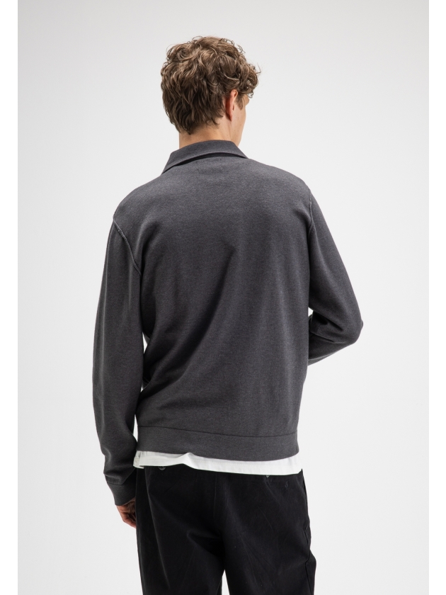 Butcher of Blue Clifden Zip Polo 9001 agatha grey