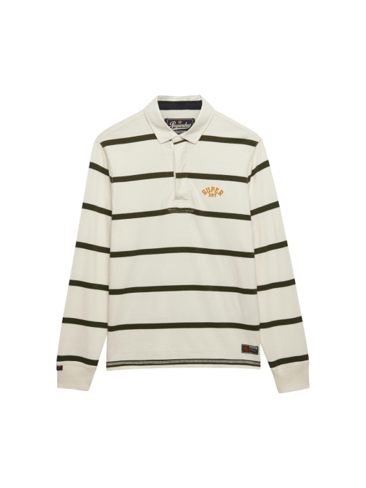 Superdry VINTAGE ATHLETIC STRIPE RUGBY J8L Athletic White Stripe