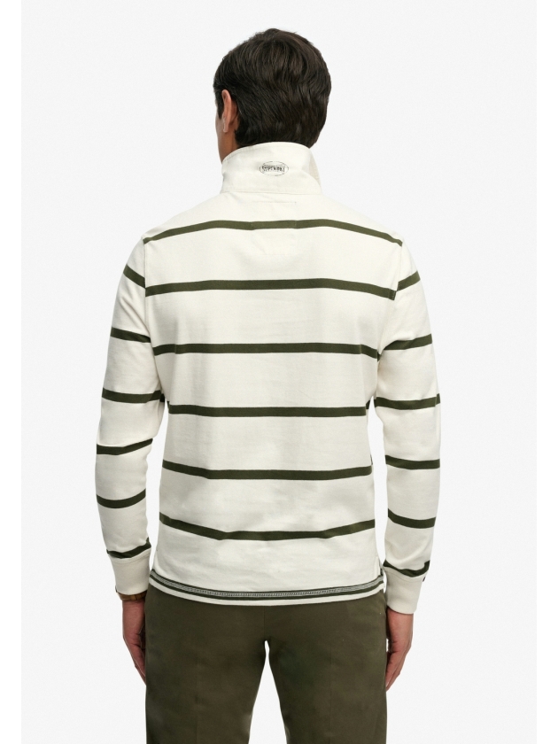 Superdry VINTAGE ATHLETIC STRIPE RUGBY J8L Athletic White Stripe