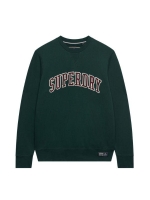 Superdry ATHLETIC APPLIQUE RELAXED CREW 27E Enamel Green