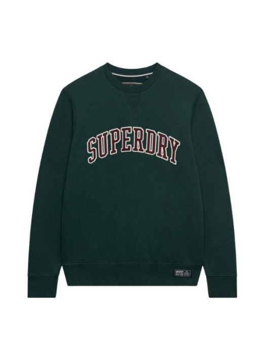 Superdry ATHLETIC APPLIQUE RELAXED CREW 27E Enamel Green