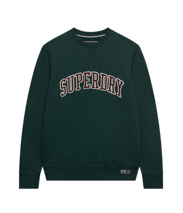 Superdry ATHLETIC APPLIQUE RELAXED CREW 27E Enamel Green