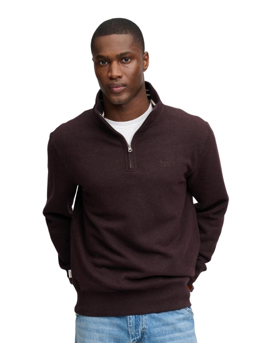 Superdry ESSENTIAL SERIF LOGO HALF ZIP M8F Heritage Port Marl