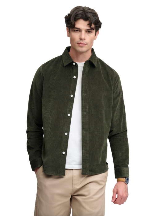 Superdry CORD OVERSHIRT 1KM Surplus Goods Olive Green