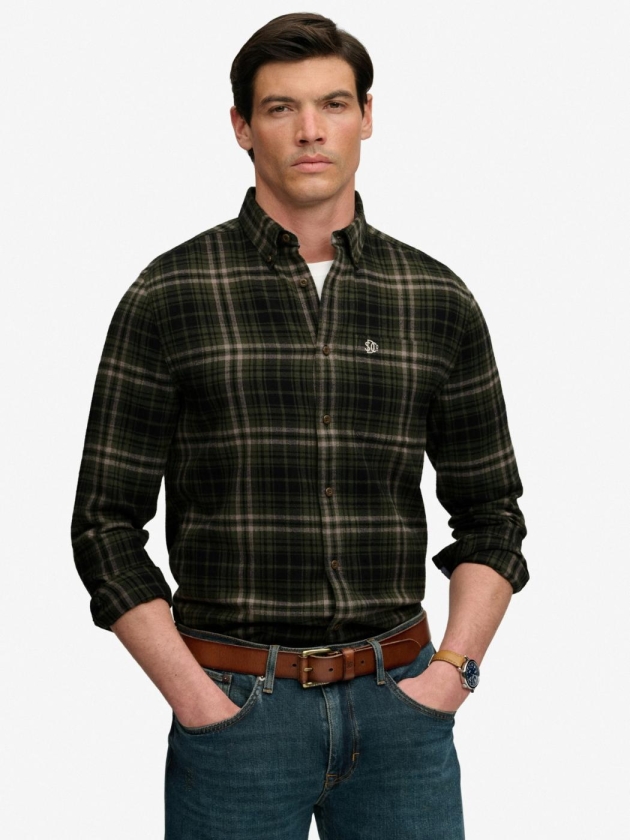 Superdry L/S COTTON LUMBERJACK SHIRT H7J Frontier Check Olive Green
