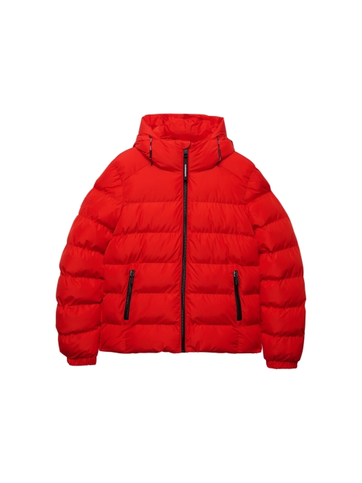 Superdry HOODED SPORTS PUFFER JACKET L5M Lead Red