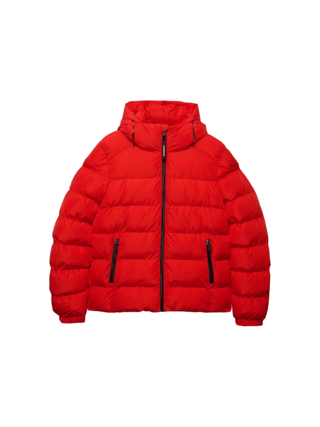 Superdry HOODED SPORTS PUFFER JACKET L5M Lead Red