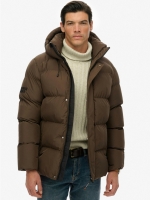 Superdry HOODED 5 BAFFLE SPORTS PUFFER H1D Slate Brown