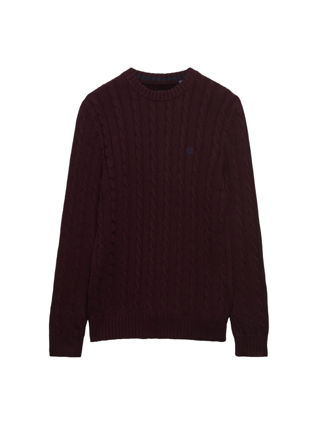 Superdry COTTON CABLE KNIT CREW XPS Winter Port