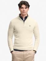 Superdry COTTON HALF ZIP KNIT 22C Cream