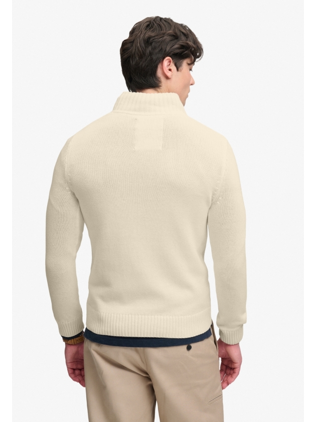 Superdry COTTON HALF ZIP KNIT 22C Cream