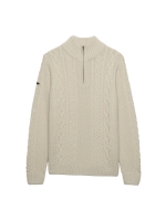 Superdry JACOB CABLE HALF ZIP KNIT 39E Ecru