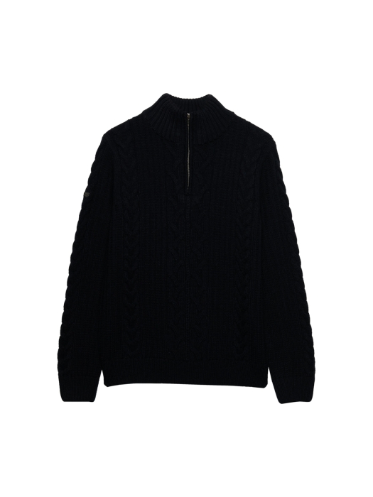Superdry JACOB CABLE HALF ZIP KNIT 98T Eclipse Navy