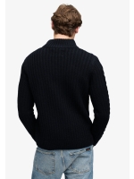 Superdry JACOB CABLE HALF ZIP KNIT 98T Eclipse Navy