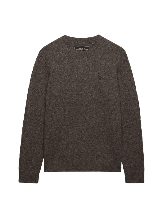 Superdry BRUSHED KNITTED JUMPER M5Z Cocoa Brown Fleck