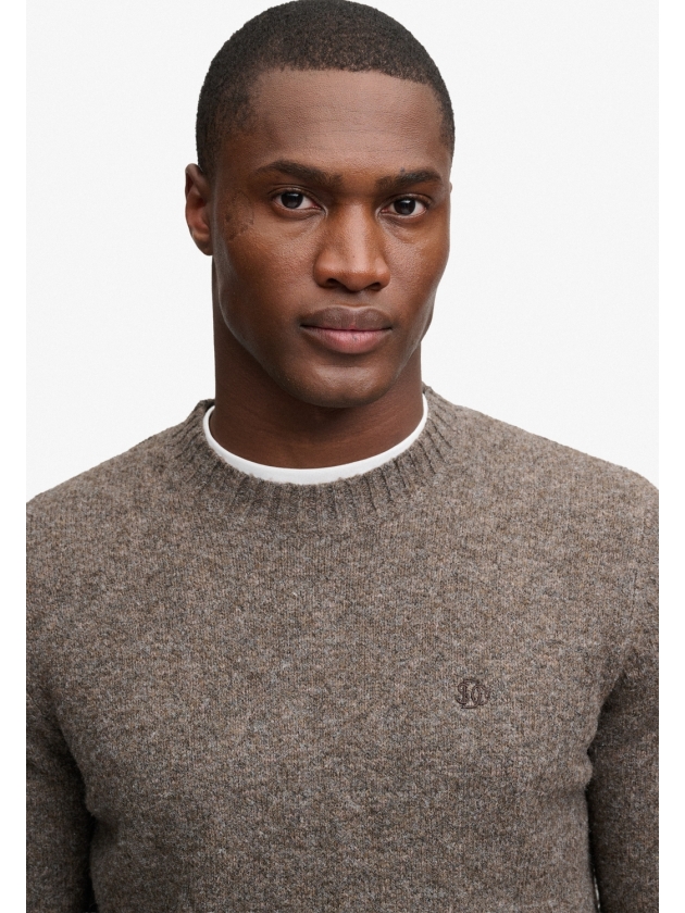 Superdry BRUSHED KNITTED JUMPER M5Z Cocoa Brown Fleck
