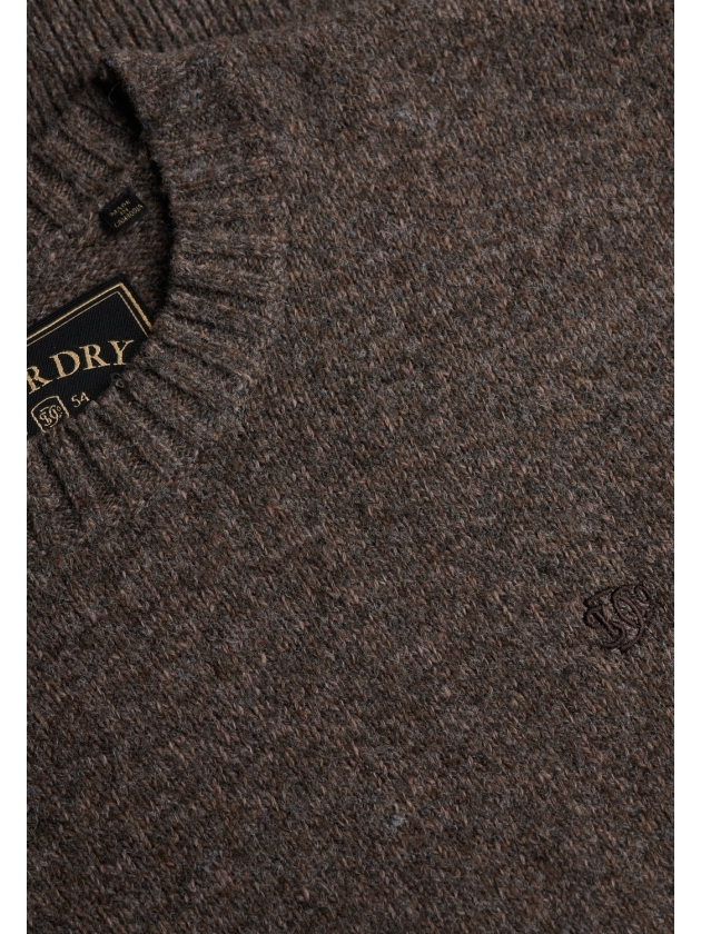 Superdry BRUSHED KNITTED JUMPER M5Z Cocoa Brown Fleck